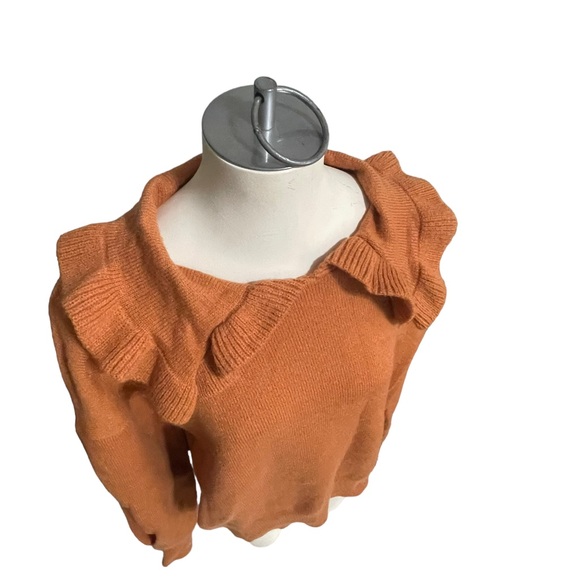 Stitch and Knot Lenna ruffle necks collar knit sweater Size Large - Picture 5 of 15